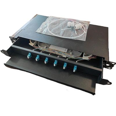품질  6 Port Fiber Optic Patch Panel SC 12 Core 1U Rack Mount Fiber Enclosure 공장