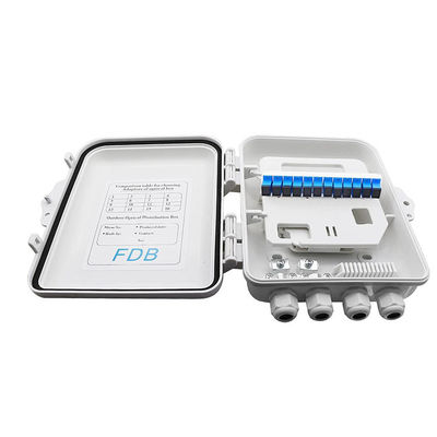 품질  SC 1x8 PLC Fiber Optic Splitter Box IP65 12Cores Wall Mounted 공장