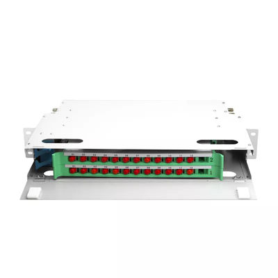 FTTH 1U 파이버 패널 24 핵심 19 인치의 선반 플러그반 ODF 유닛