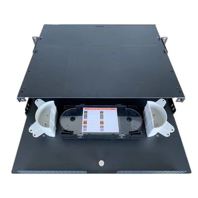 2U MPO MTP 플러그반 APC SC 두 부분으로 된 섬유 구내 선반 장착