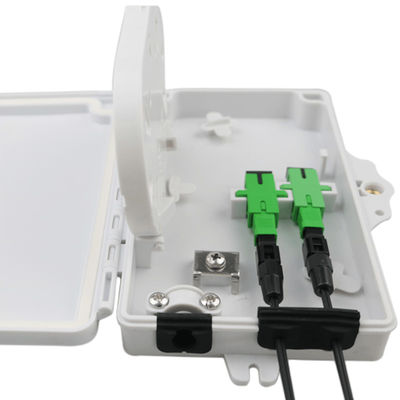 2Port 광섬유 터미널 박스 FTTH 야외/실내 PC ABS 재질 밝은 회색