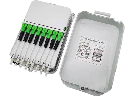 16Core 분배기 FTTH 배전상자 UPC / APC 벽걸이용 밝은 회색