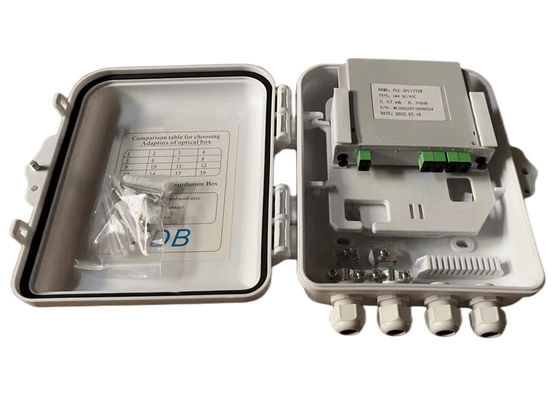 SC 1x8 PLC 광섬유 분배기 박스 IP65 12Cores 벽은 증가했습니다