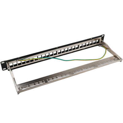 1U 24 공항 STP 플러그반 RJ45 선반 장착 Cat6 패치 패널 블랭크