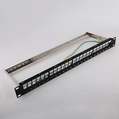 1U 24 공항 STP 플러그반 RJ45 선반 장착 Cat6 패치 패널 블랭크