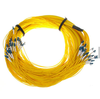 SM 9/125 G652D (OS2) LSZH 12 섬유 LC/UPC-LC/UPC 광섬유 벡아웃 케이블 1M