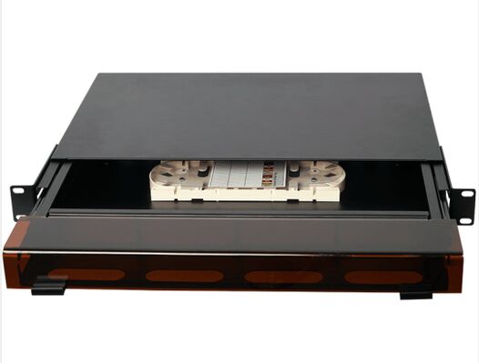 1U 96 코어 MTP MPO - LC 패치 패널 ODF 섀시 인클로저 슬라이딩 타입 (4개 카세트용) 먼지 덮개 포함