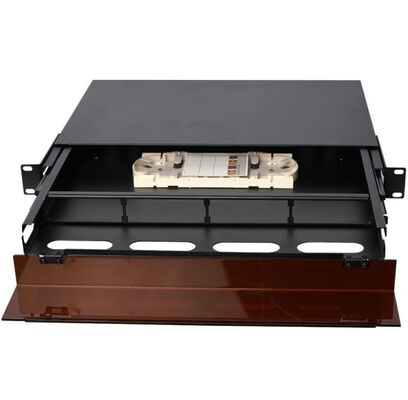 1U 96 코어 MTP MPO - LC 패치 패널 ODF 섀시 인클로저 슬라이딩 타입 (4개 카세트용) 먼지 덮개 포함